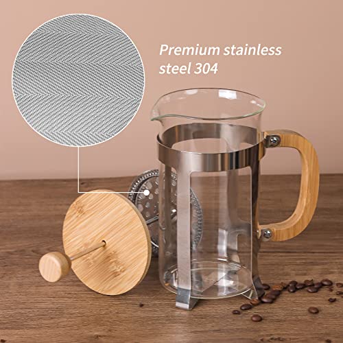 34 oz French Press Coffee Maker with Bamboo Lid Y631850