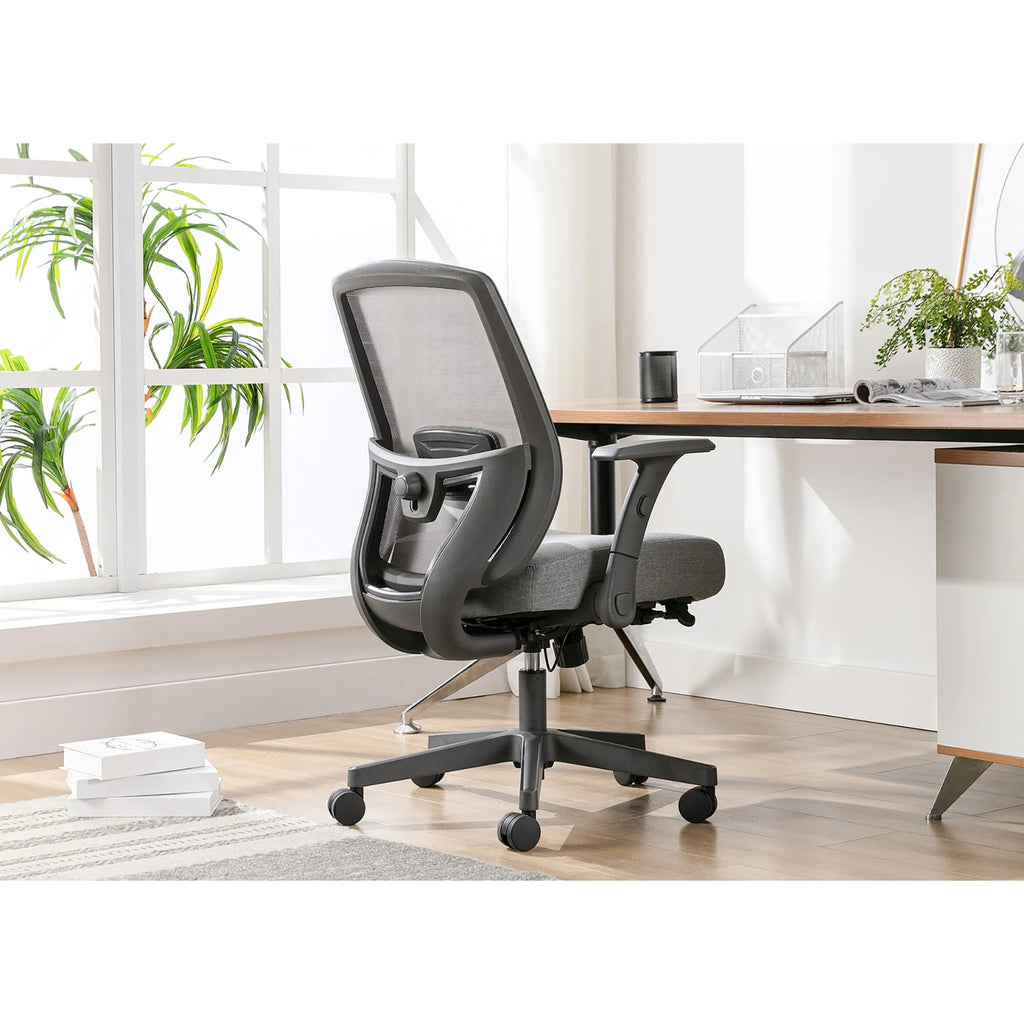 Ergonomic Mesh/Fabric Mid-Back Task Chair, Gray Z201837