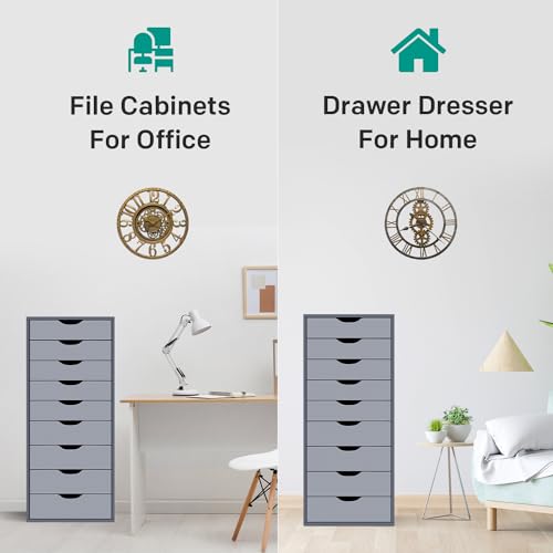 Gray 9 Drawer Wood Dresser U858