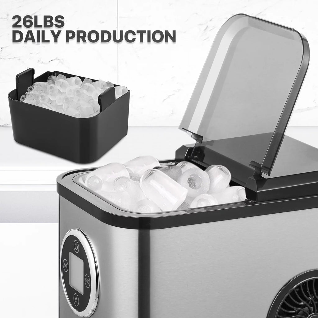 Countertop Portable Ice Maker Machine with Ice Scoop and Basket, Black C9432