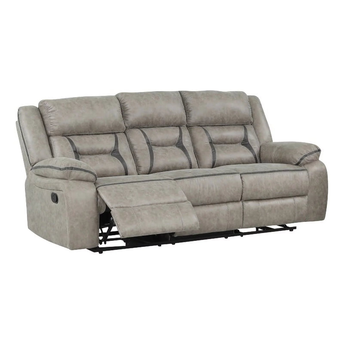 Gray Faux Leather 2 Pc Sofa Set N69360