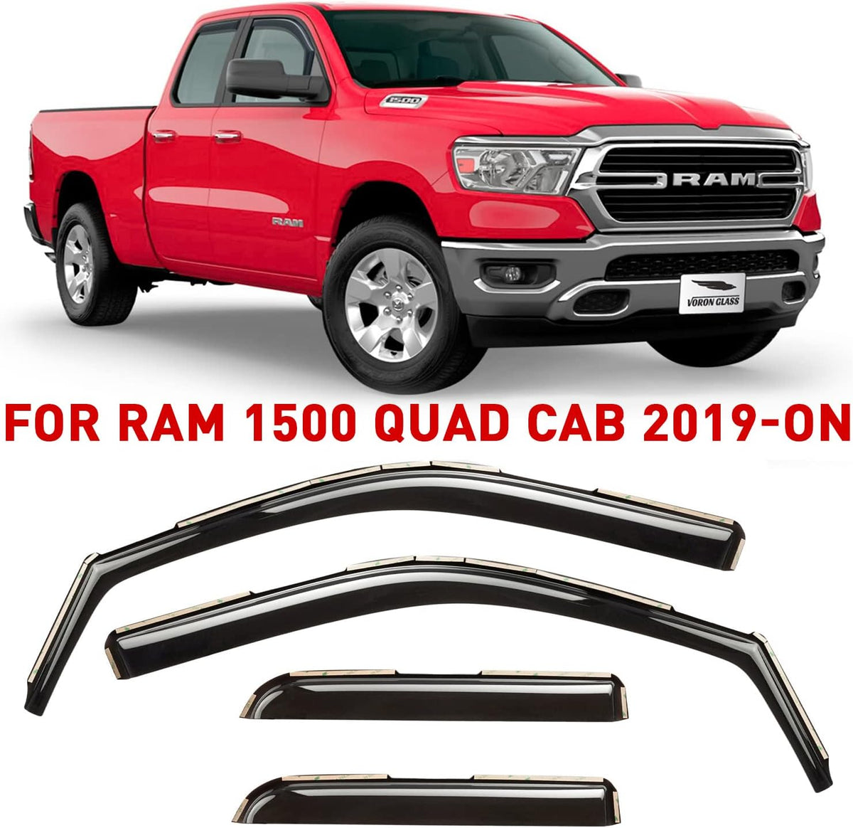 4 Pieces In-Channel Rain Guards for Trucks H9077