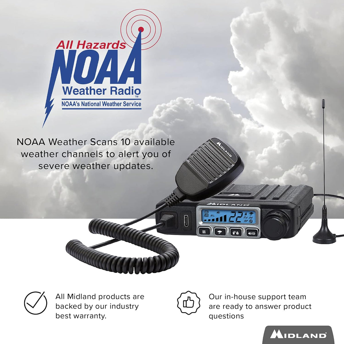 15 Watt GMRS Two-Way Radio with Magnetic Mount Antenna C6272