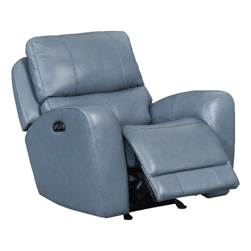 Blue Genuine Leather Glider Recliner Z462783