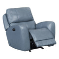Blue Genuine Leather Glider Recliner Z462783