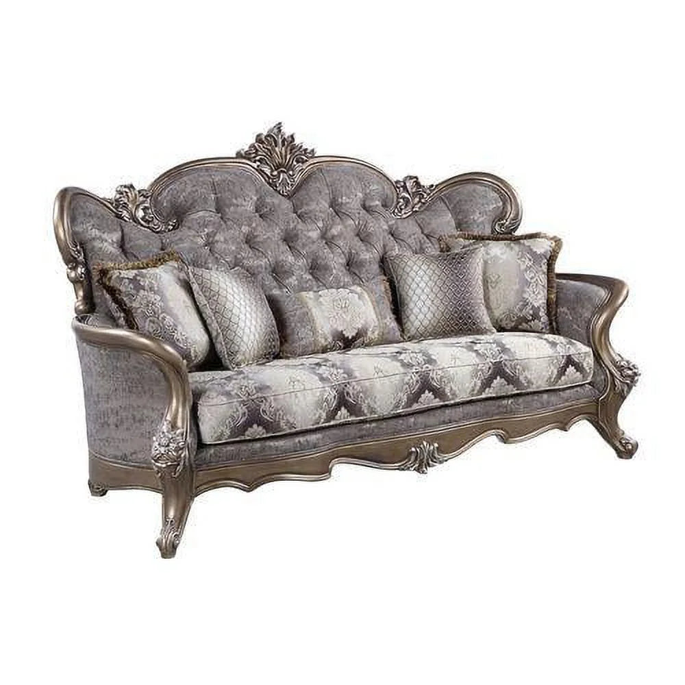 Gray Fabric Sofa and Loveseat F5033