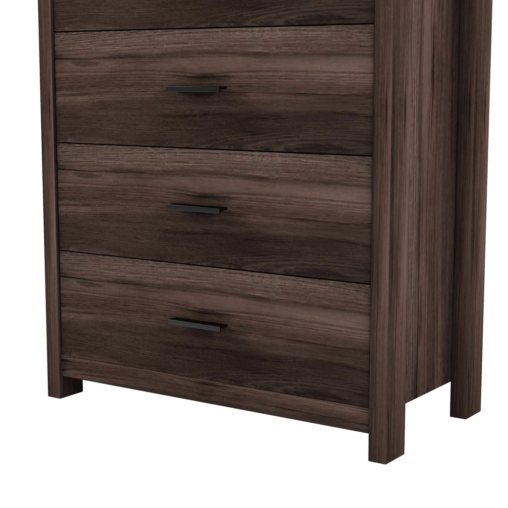 Light Gray 5 Drawer Wooden Dresser N7425