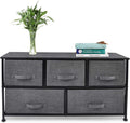 Fabric Drawer Dresser with Steel Frame Wood Top A9769