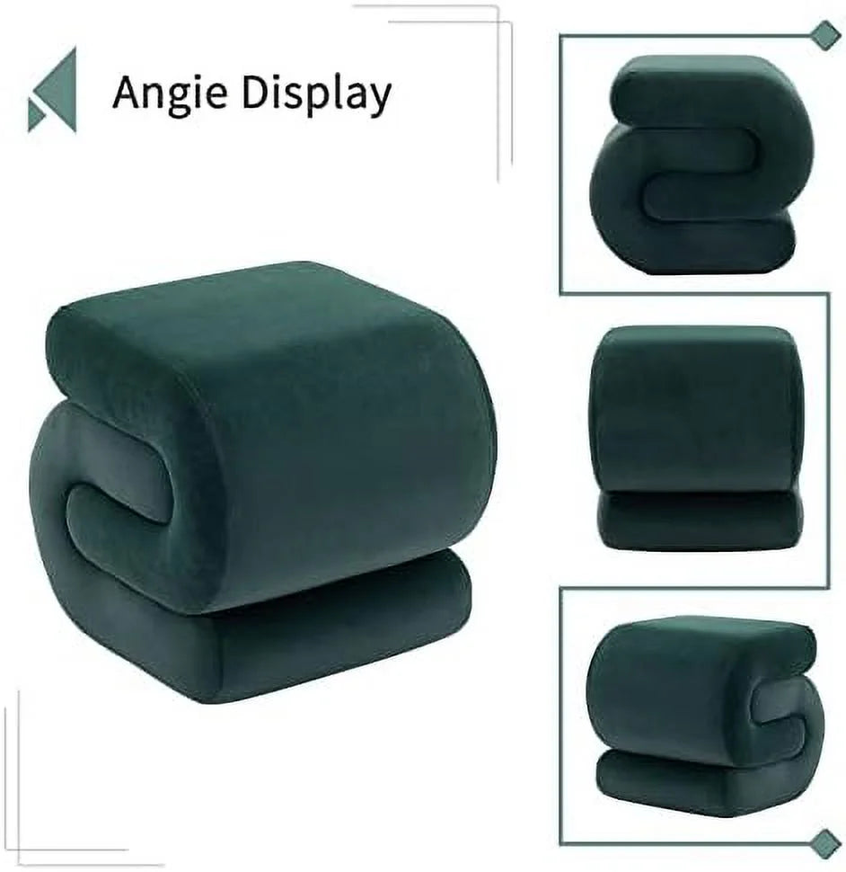Dark Green Velvet Vanity Stool P62210