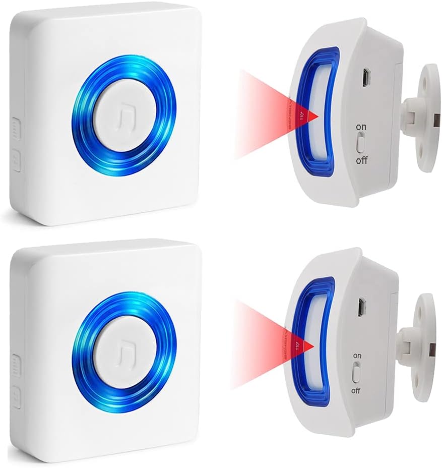 Wireless Caregiver Pager Indoor Motion Sensor Alert Pack of 2 O296