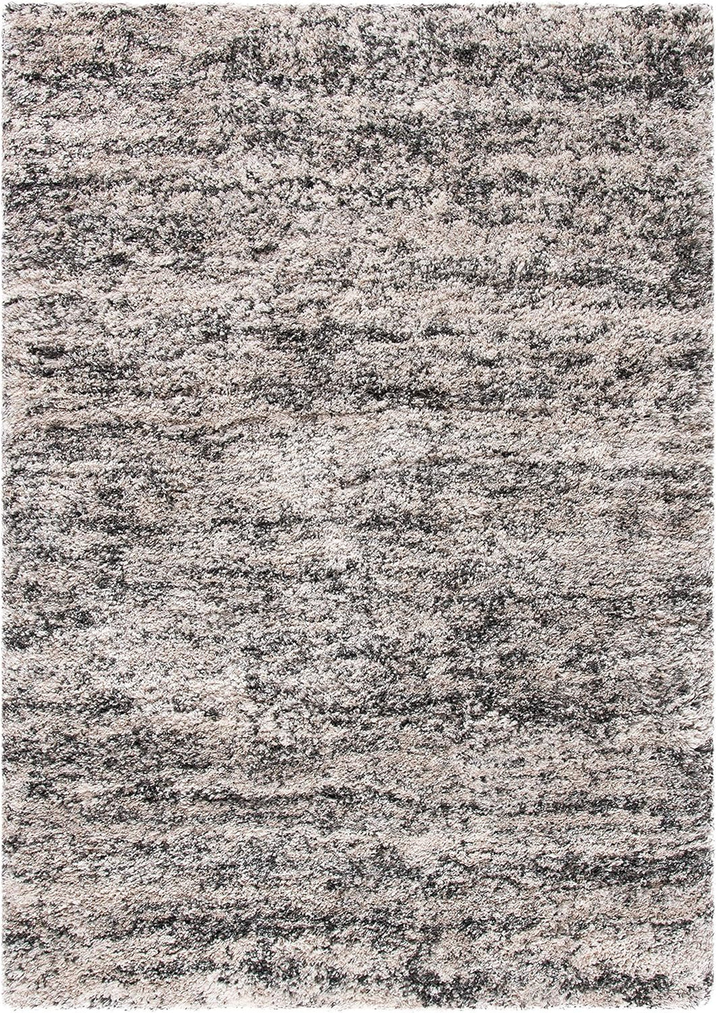 Cream & Grey 6' x 9' Non-Shedding Area Rug O7815