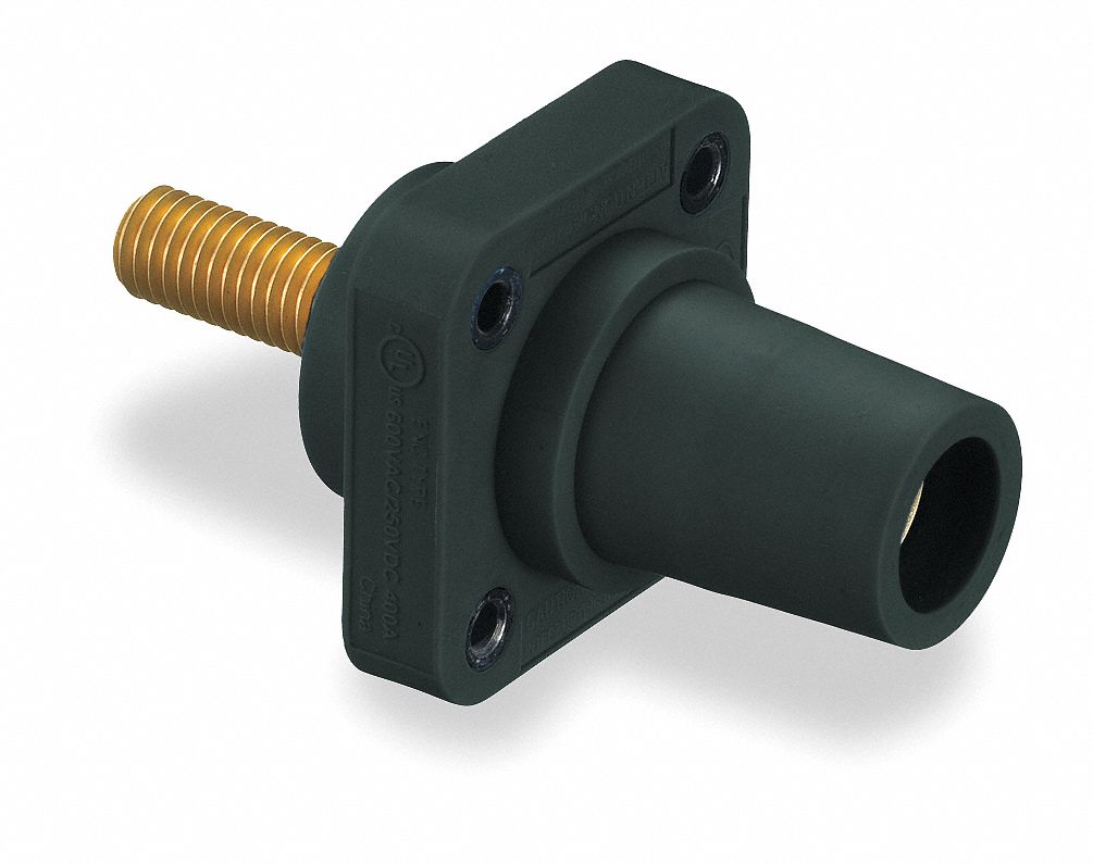 Black Female Threaded Stud Receptacle S760