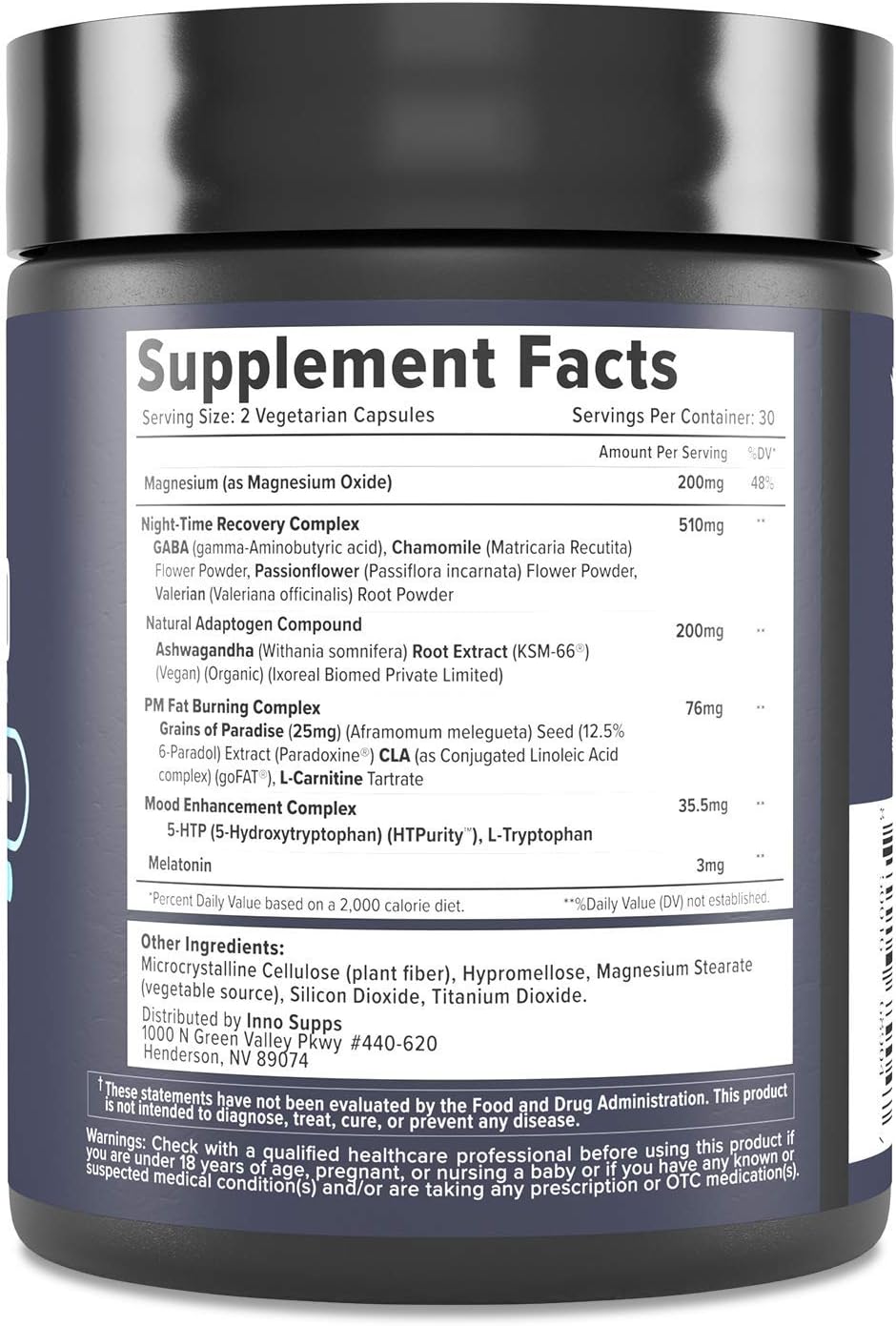 60 Vegetarian Capsules Nighttime Fat Burner V3729