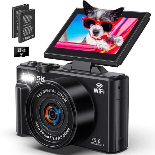 75MP Digital Camera with 18X Zoom, 32GB SD Card, 2 Batteries L2641