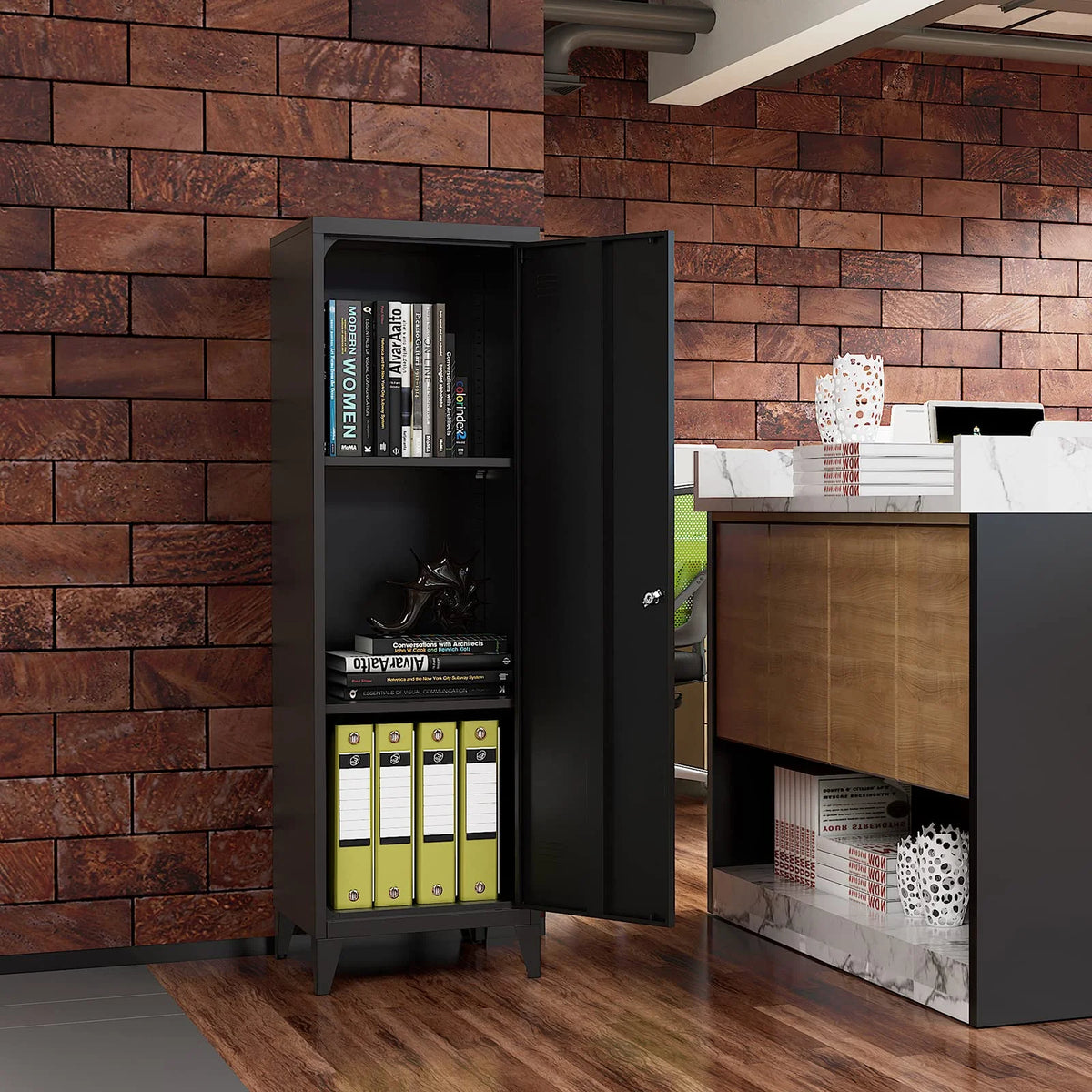 Metal Locker Storage Cabinet with Locking Door S343444