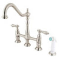 Satin Nickel Kitchen Faucet with Side Sprayer T34449