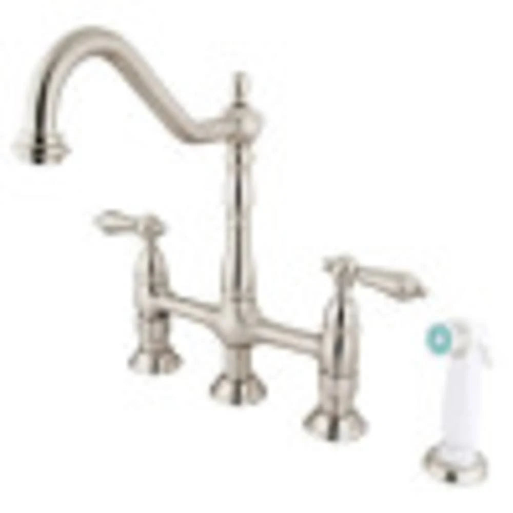 Satin Nickel Kitchen Faucet with Side Sprayer T34449
