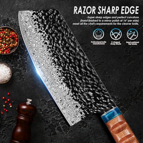 Damascus Nakiri knife 7 inch J549566