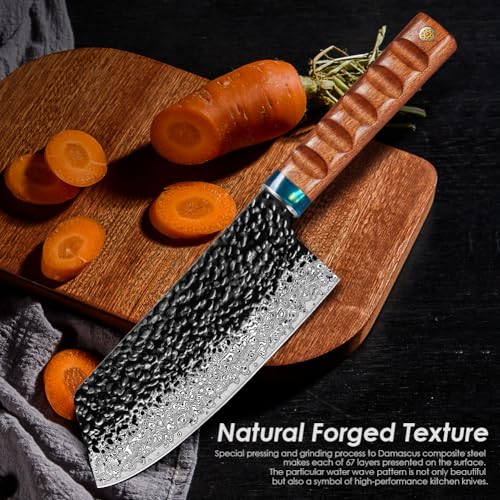 Damascus Nakiri knife 7 inch J549566