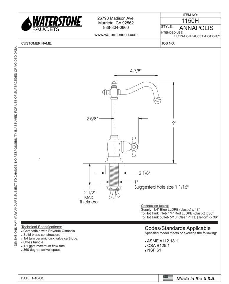 Caribbean Bronze Hot Only Filtration Faucet K78158