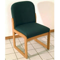 Wooden Mallet DW8-1MOAG Prairie Armless Guest Chair in Medium Oak - Arch Green S24704