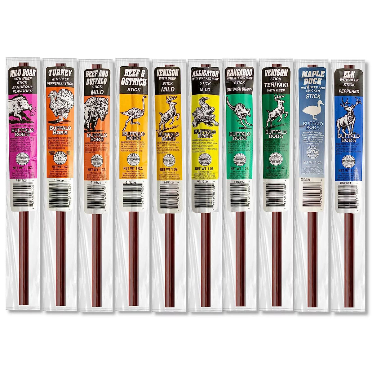 10 Piece Game Jerky Sticks Variety Pack E364842