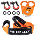 10 Ton Winch Snatch Block Pulley, Tree Saver Strap and D Ring Shackles I24635