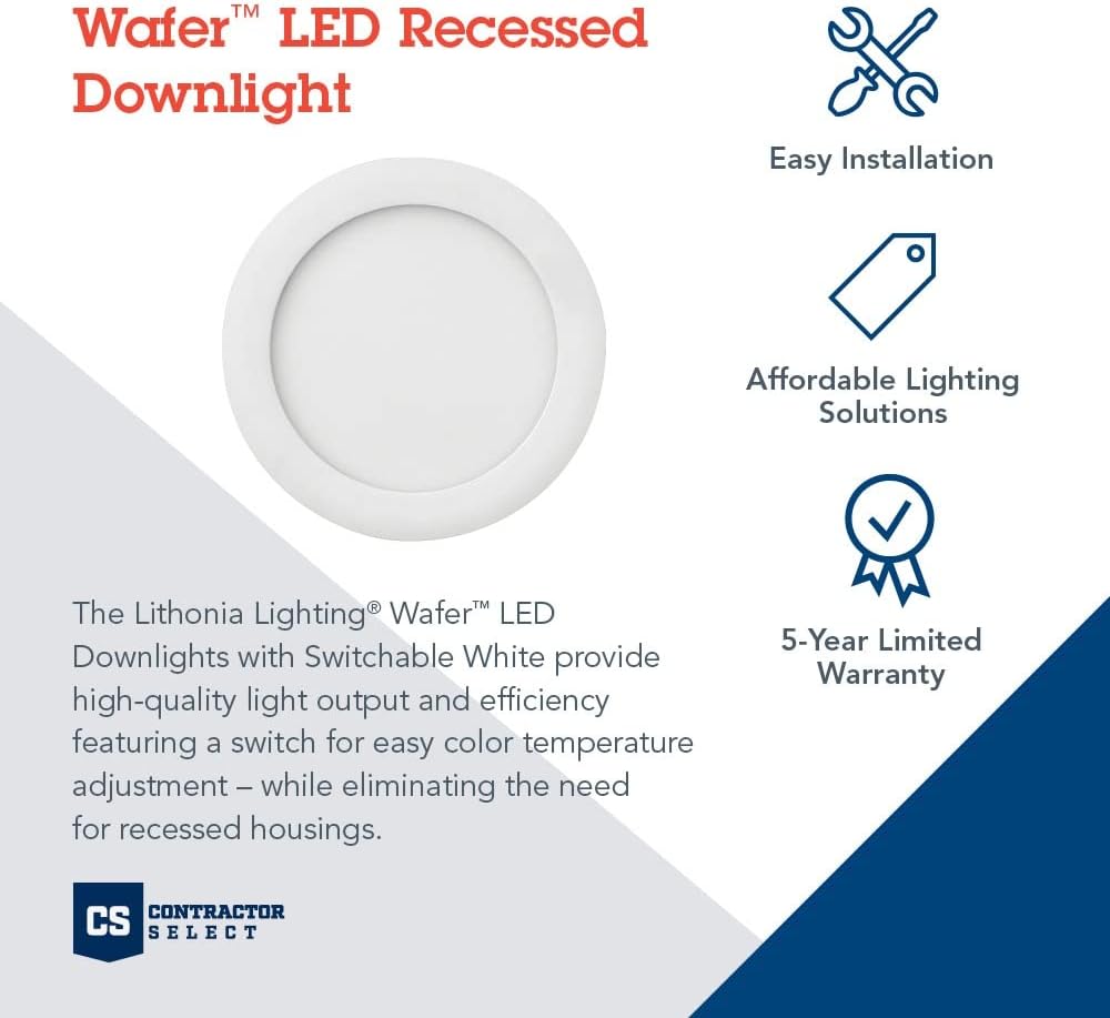 Recessed Wafer Downlight, Ultra Thin Round Trim, Switchable Color Temperature B131