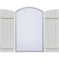 Rustic Faux Wood Shutters with Elliptical Arch Top P421