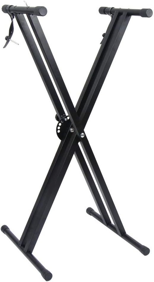 Heavy-Duty Double-X Adjustable Piano Keyboard Stand and Classic Piano Bench C463