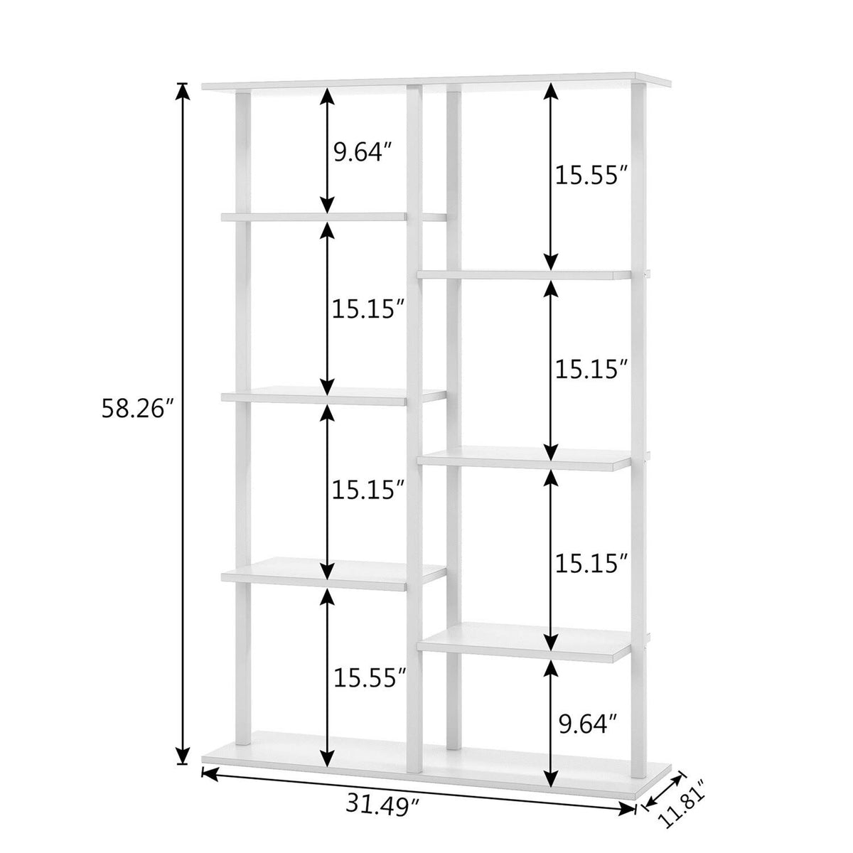 White 5-Tier Ladder Bookcase G197