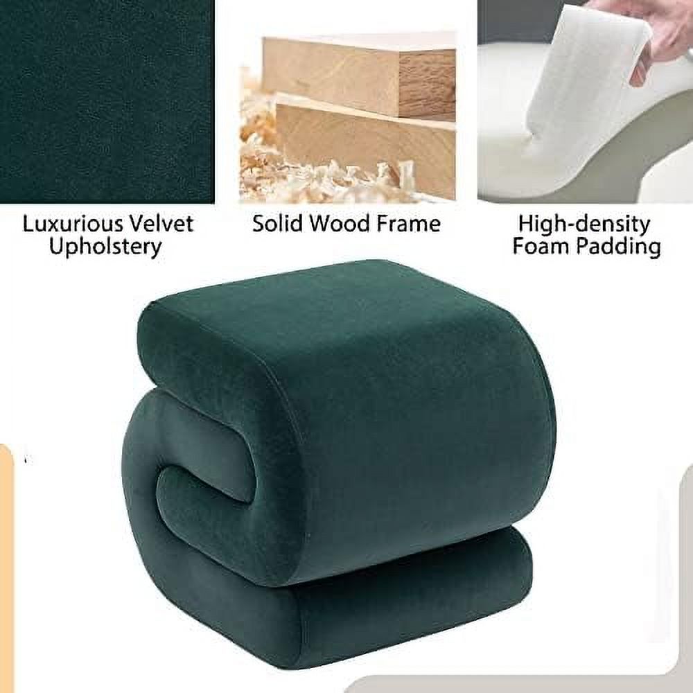 Dark Green Velvet Vanity Stool P62210