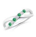 Green Emerald CZ Eternity Band Ring 925 Sterling Silver S87358