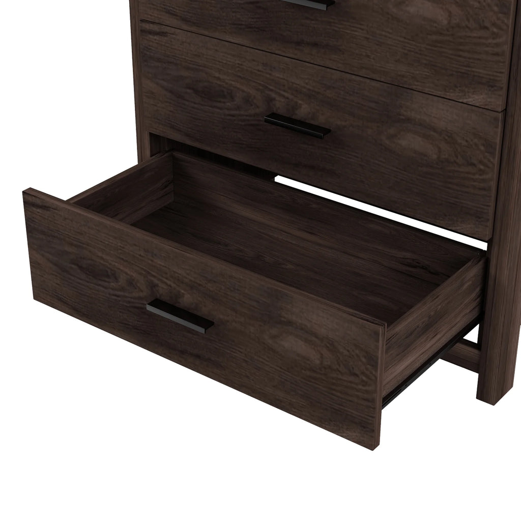 Light Gray 5 Drawer Wooden Dresser N7425