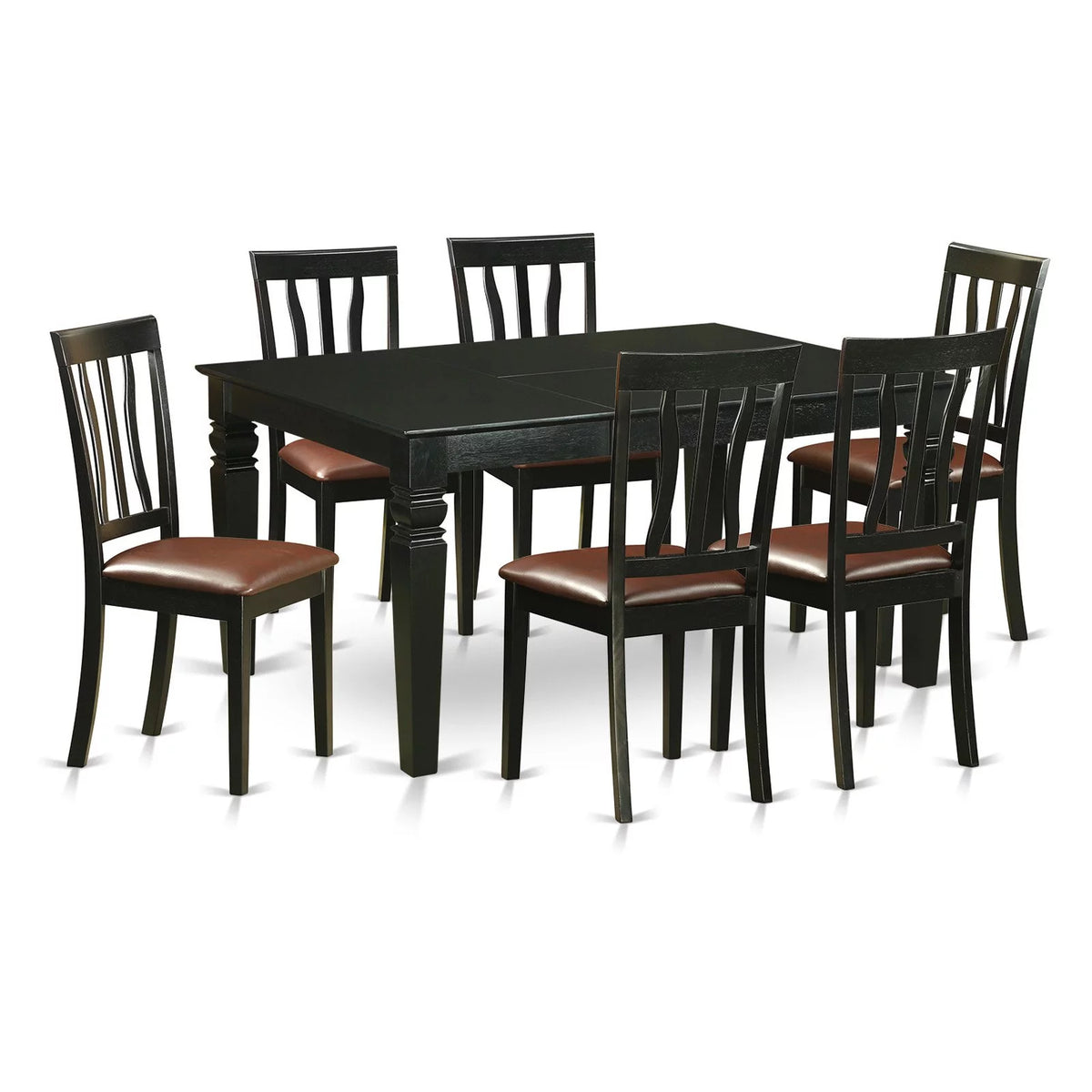 Black 7 Piece Rectangular Dinette Table Set S8837
