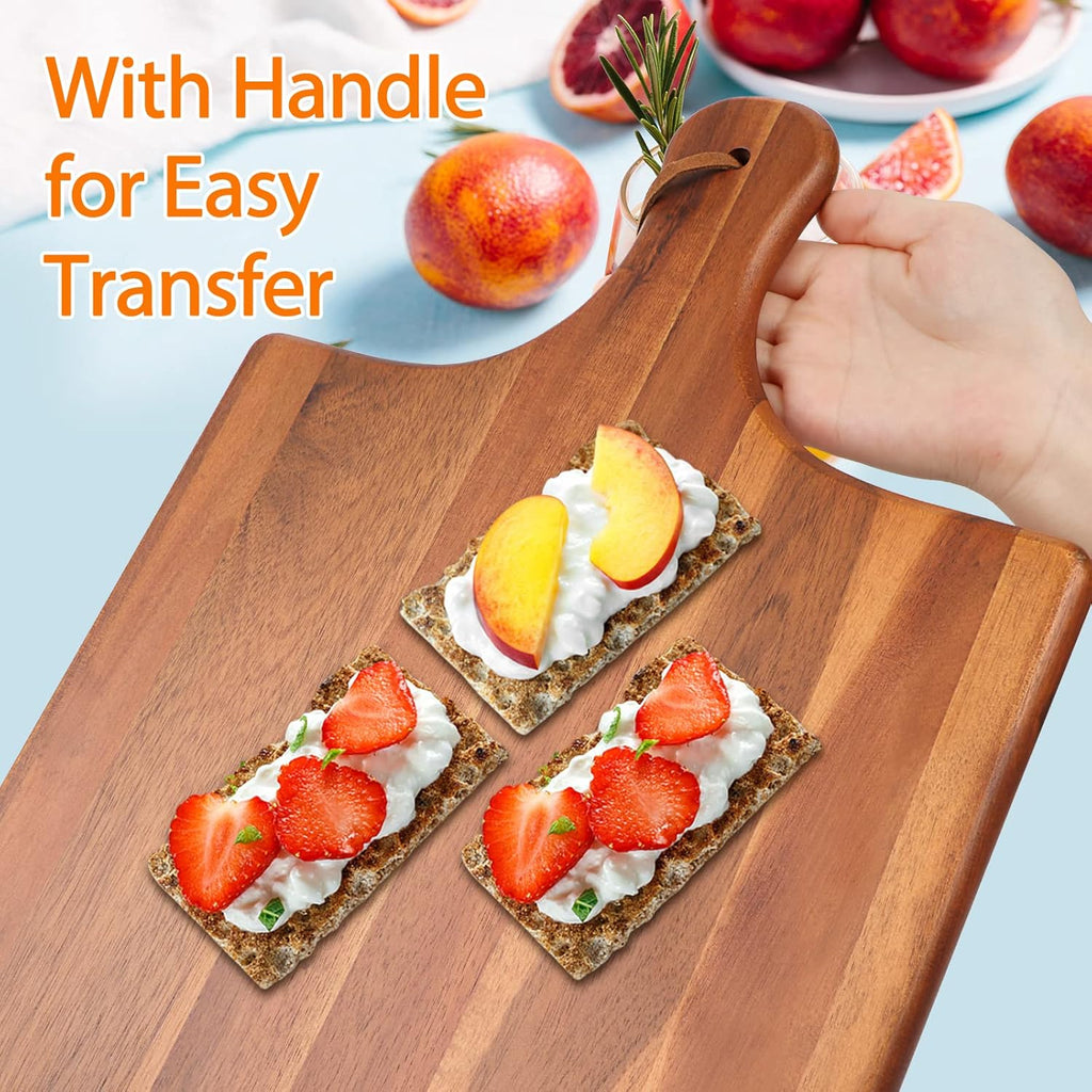 Acacia Wood Cutting Board with Handle 17"X11" A682