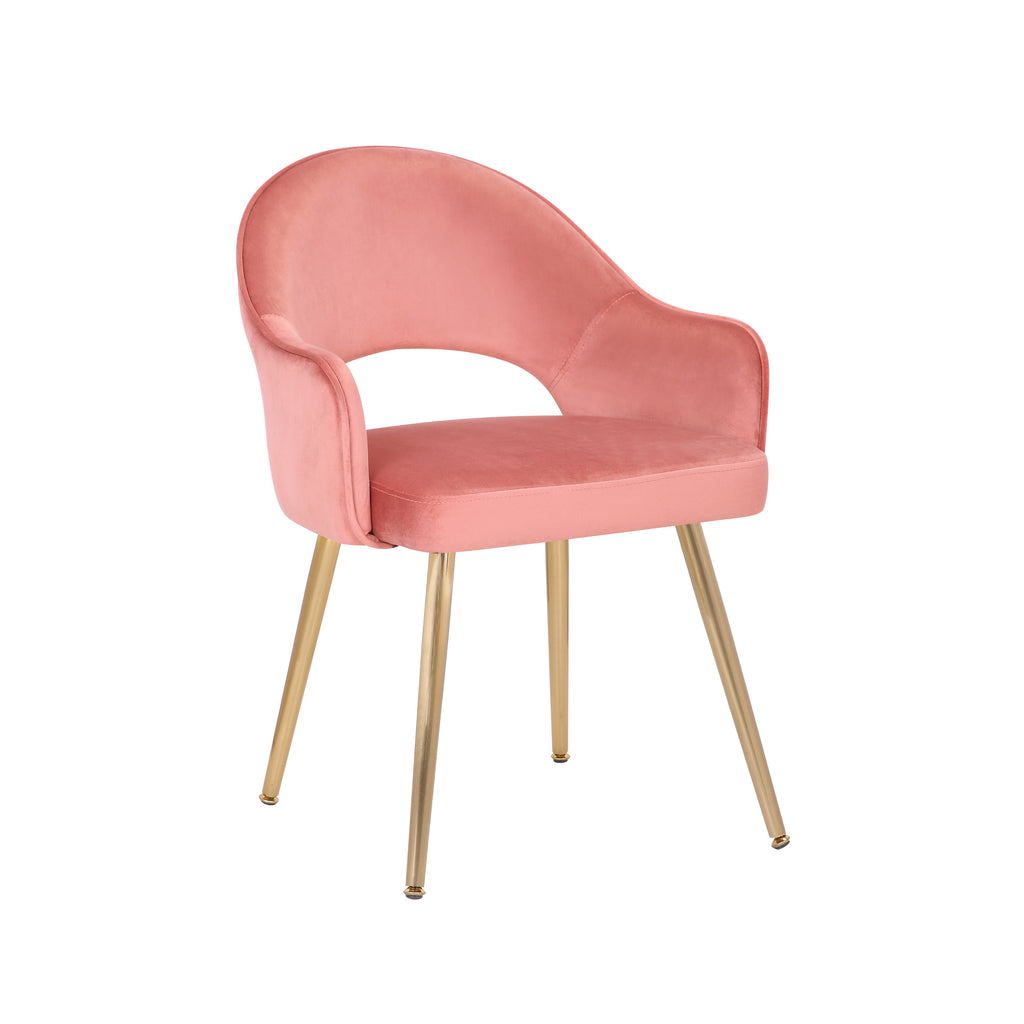Velvet Upholstery Dining Chairs with Gold Metal Legs C3386