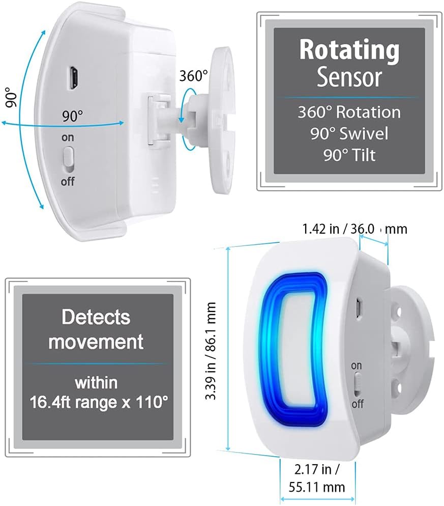 Wireless Caregiver Pager Indoor Motion Sensor Alert Pack of 2 O296
