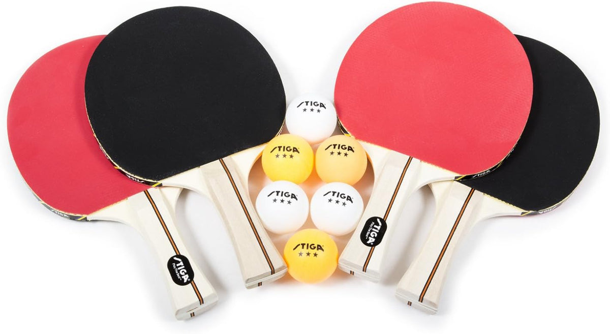 4 Player Ping Pong Set with 4 Table Tennis Rackets and 6 Balls B99528