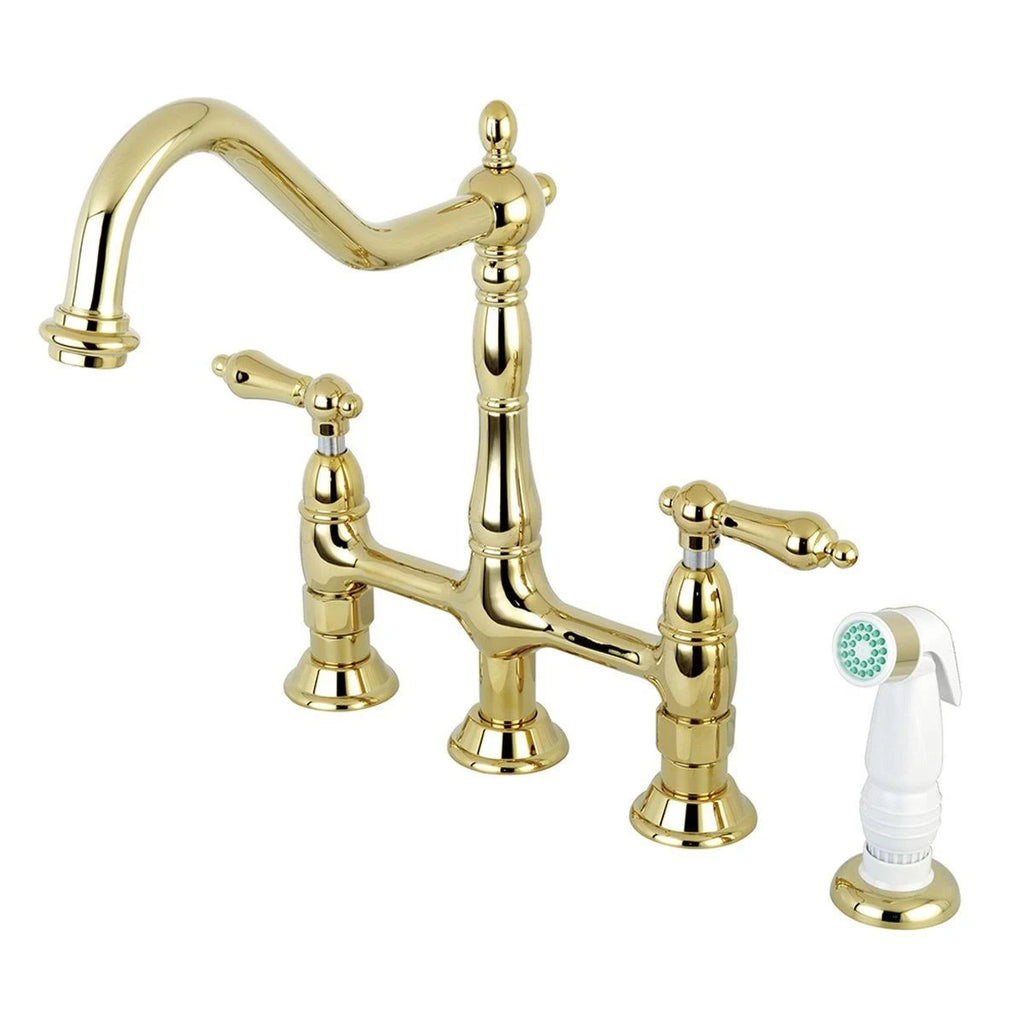 Satin Nickel Kitchen Faucet with Side Sprayer T34449