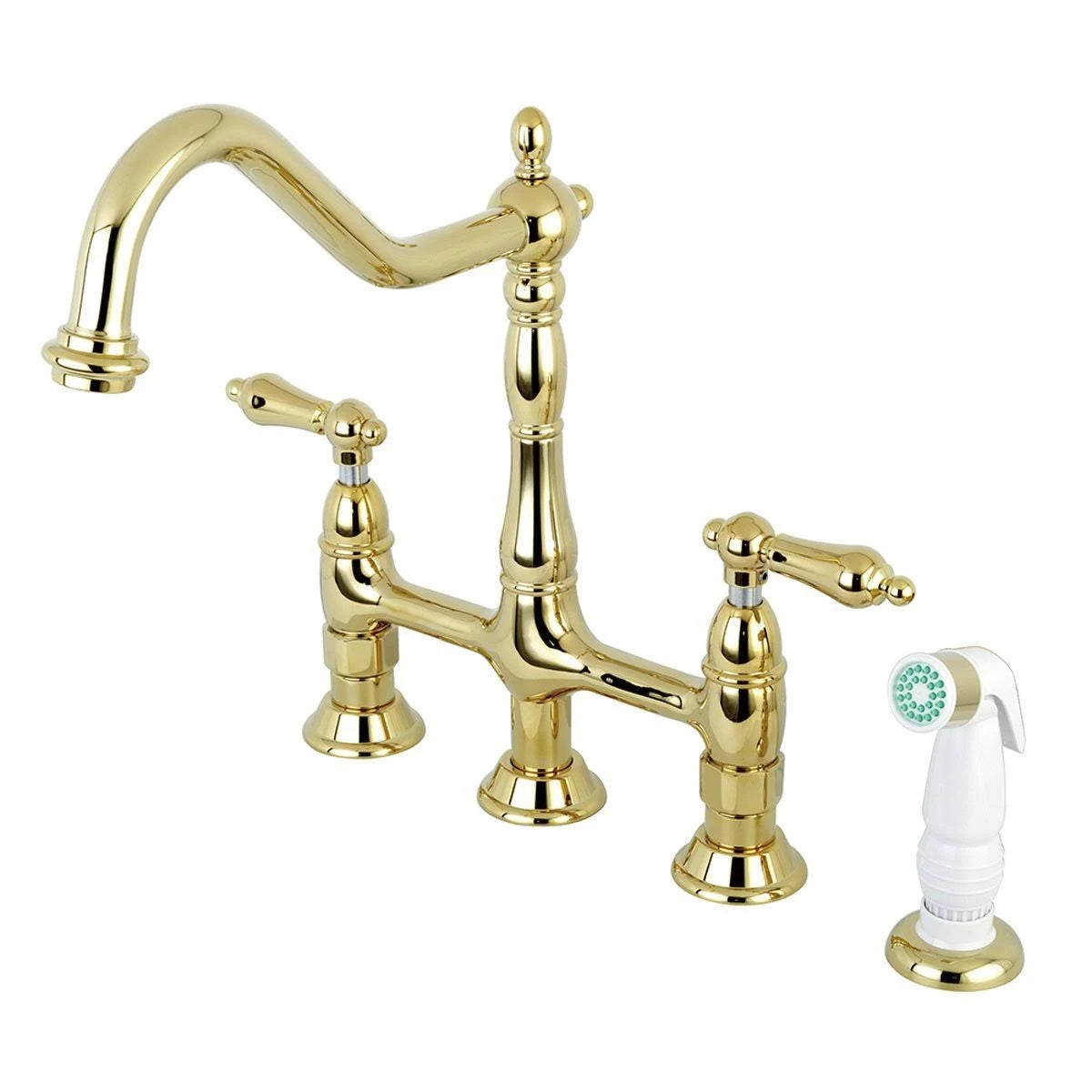 Satin Nickel Kitchen Faucet with Side Sprayer T34449