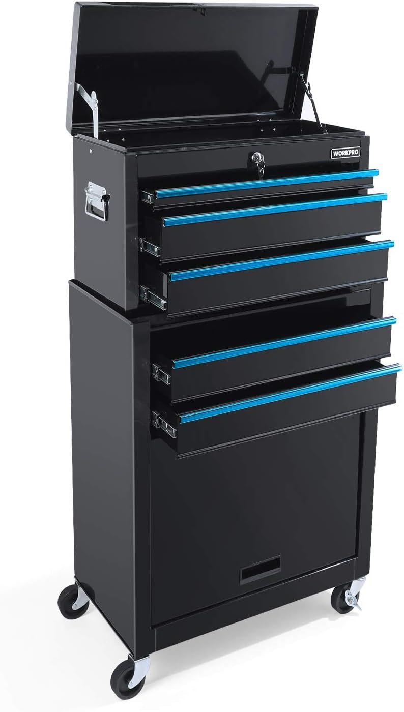 5-Drawer Rolling Tool Chest with Sliding Metal Drawer W417334