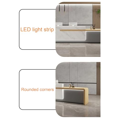 Reception Desk with Counter, Lockable Drawer & Door Cabinet, 120cm Z7349