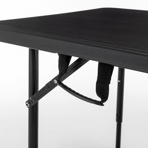 Black Half Folding Utility Table 6 Feet 72" x 29.5" Lightweight Portable R165207