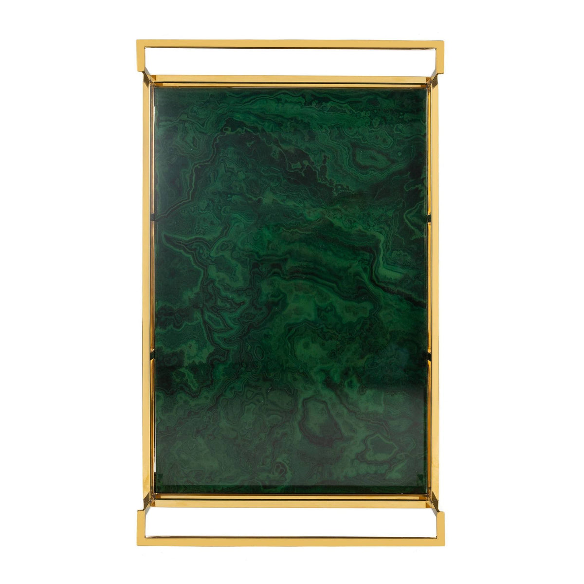 Jade / Gold 2 Shelf Bar Cart N29959