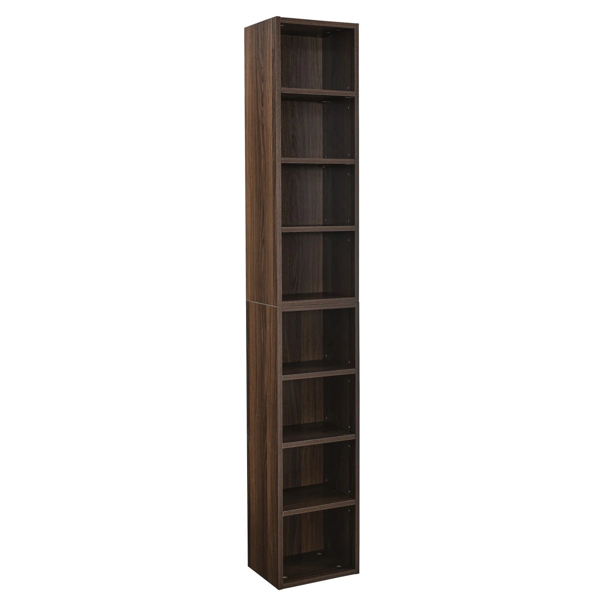 8-Tier Media Tower Rack Storage Cabinet with Adjustable Shelves I6342