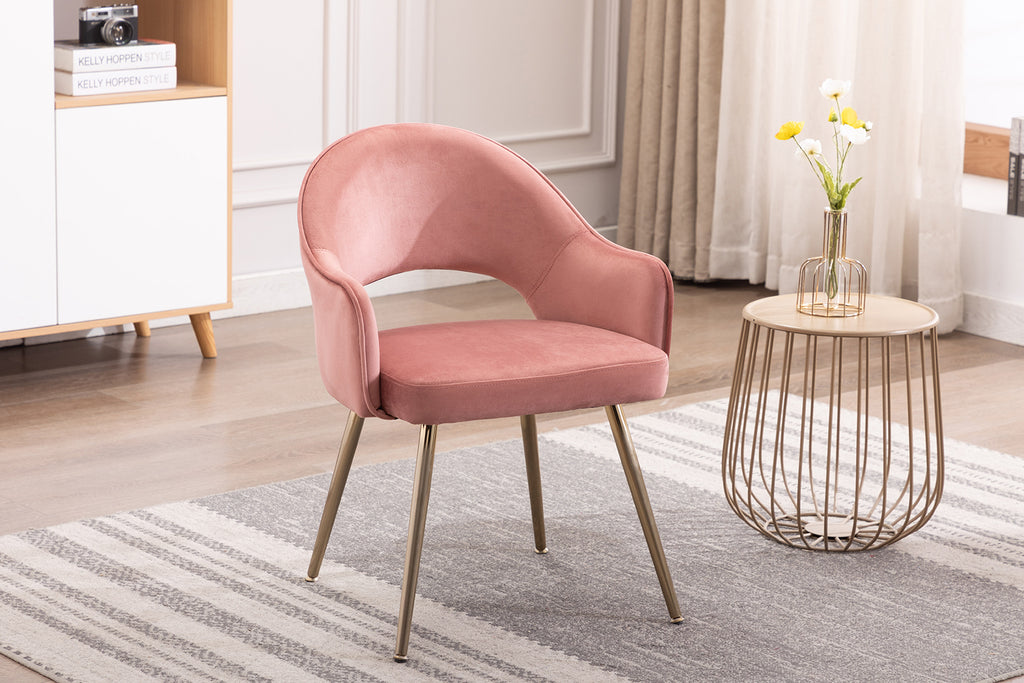 Velvet Upholstery Dining Chairs with Gold Metal Legs C3386