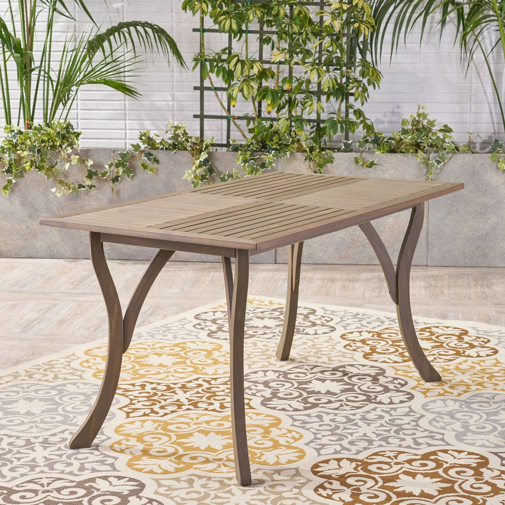 Gray Rectangular Outdoor Dining Table J217