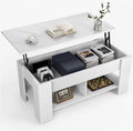 Lift Top Coffee Table 39in with Hidden Compartment and Storage Shelf E6113