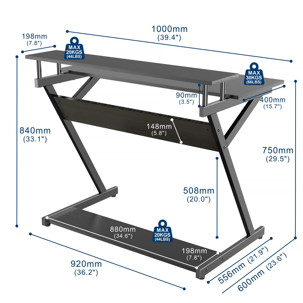 White Computer Desk S74819